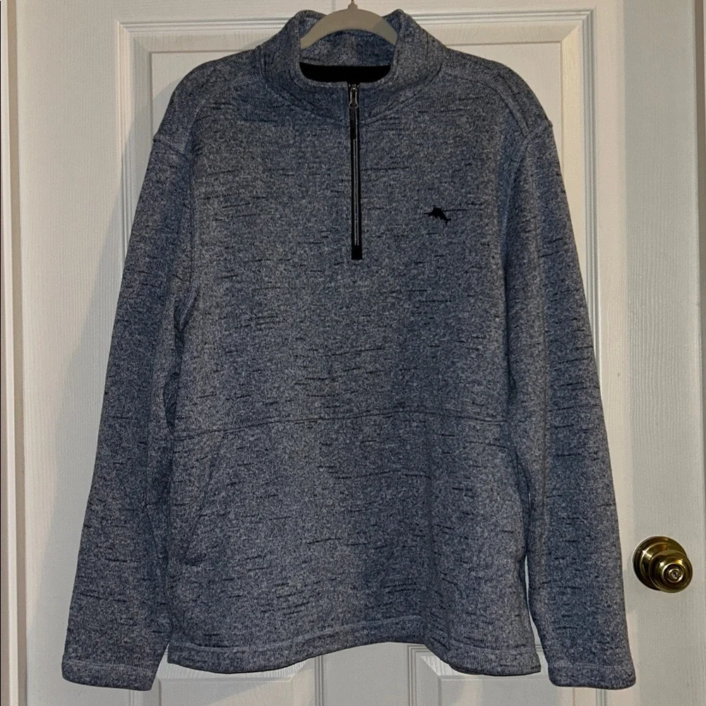 Tommy Bahama Mens‎ Glacier Bay Heathered Blue Quarter Zip Pullover Size XL - Picture 4 of 11